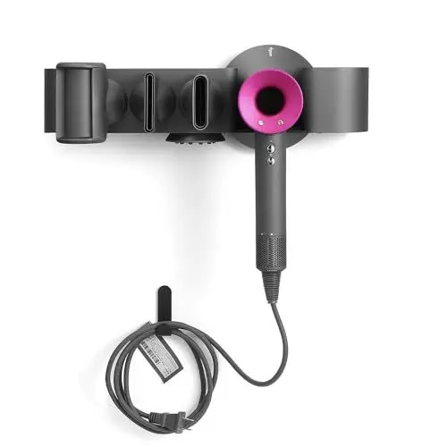 Produktbild: MidingChai Föhn Halterung Kompatibel mit Dyson Supersonic Wandhalterung, Fönhalter Ohne Bohren Kompatibel mit Dyson Zubehör Halterung, Föhnhalter Wand Platz für 5 Aufsätze mit Aufbewahrungsfach