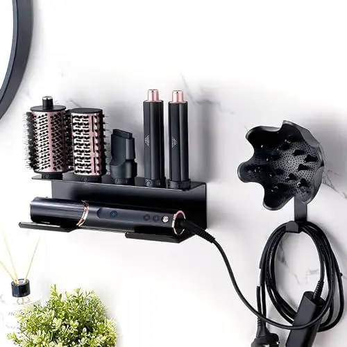 Produktbild: MidingChai Wandhalterung Halter Kompatibel mit Shark Flex Style Hair 5 in 1, Föhn Halterung Kompatibel mit Shark Flex Style, Badezimmer Organizer für Aufbewahrungsaufsätze, Rack mit Kordelhaken