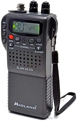 Produktbild: Midland Alan 42 DS CB-Handfunkgerät mit Multiband AM/FM, tragbares CB-Funkgerät mit Zubehör & digitaler Rauschsperre, für alle EU-Länder, schwarz