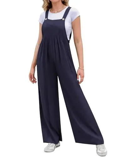 Produktbild: Migcaput Latzhose Damen Sommer Lang lässige Übergröße Baumwolle Einfarbig Overall Elegant Playsuit mit Große
