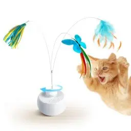 Produktbild: Migipaws Katzenspielzeug,elektrische interaktive Schmetterlingspielzeug und Federspielzeug,intelligente 360-Grad-Drehbewegung der Kugel, Stehaufmännchen-Design,Teaser Spaß für Kätzchen