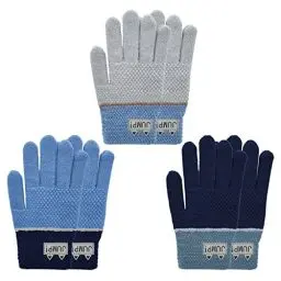 Produktbild: Migliore Wear 3 Paar Winter Kinder Handschuhe, Vollfinger Handschuhe für Jungen Mädchen, Warme Strickhandschuhe Kinder Stretch Handschuhe für 4-6 Jahre