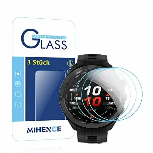 Produktbild: MIHENCE Kompatibel mit Garmin Approach S70 47mm Schutzfolie, 9H Anti-Kratzer gehärtetes Glas folie für Approach S70 47mm Golf GPS Watch (3 Stück)
