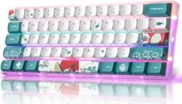 Produktbild: MIHIYIRY Mechanische Gaming-Tastatur 60 % mit roten Schaltern 61 Tasten mechanische Tastatur RGB Backlit, Compact Mini USB Wired Tastatur für WIN/Mac/PC