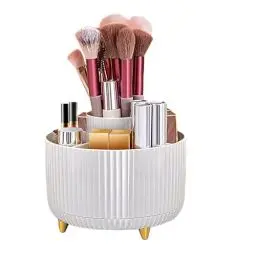 Produktbild: Miiepls Kosmetik Make Up Organizer, 360°Drehbarer Pinsel Organizer, Lidschattenpinsel Lippenstift Etui, Aufbewahrung Kosmetik Organizers für Zimmer Decor Frisiertisch, Schlafzimmer, Bad (weiß)