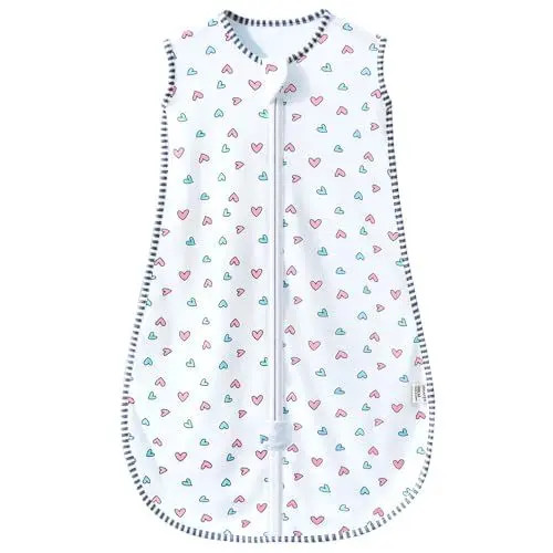 Produktbild: MIKAFEN Baby Schlafsack Sommer Ärmellos 0.5 Tog,100% Baumwolle Kinder Sommerschlafsack für Jungen und Mädchen (rosa Liebe,6-14 Monate)