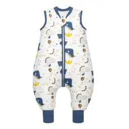 Produktbild: MIKAFEN Baby Schlafsack Winter mit Füßen 2.5 Tog 100% Baumwolle Kinder winterschlafsack für Jungen und Mädchen 90cm/Höhe95-105cm,Dinosaurier