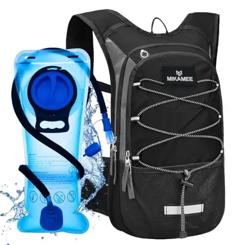 Produktbild: MIKAMEE Trinkrucksack,Wasserrucksack mit 2L BPA-freier Trinkblase,Sportrucksack für Männer und Frauen,Isolierter Trinkrucksack für Laufen,Wandern,Radfahren,Klettern,Camping,Ski,Joggen