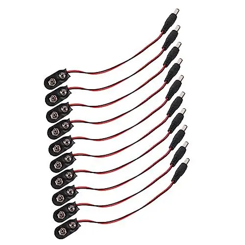 Produktbild: Mikikit 10 Stück Batterieklemmenverbinder 9v Batterie Snap für Stromanschlussleitung