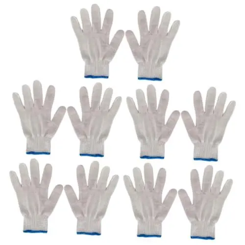 Produktbild: Mikikit 10st Arbeitshandschuhe Herren Malerhandschuhe Handschuhe Aus Baumwollgarn Verschleißfester Handschuh Gartenhandschuhe Arbeitszubehör Baumwollfaden Weiß Fräulein String-handschuhe