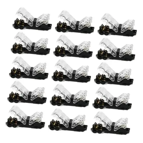Produktbild: Mikikit T-typ-kabelverbinder-set 15-teilig Für Die Verwendung Von 2-2-wege-steckverbindern Mit Niedriger Spannung T-typ-kabelspleißer T-typ-kabelklemme T-typ-kabelverbinder