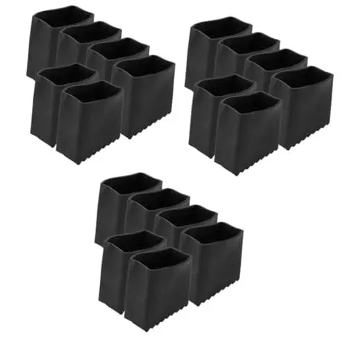 Produktbild: Mikikit 3 Sätze Trittleiter-beinabdeckungen Leiterfußpolster Aus Epdm-gummi Robuste Leiter-ersatzteile Für Den Boden 6 Stück * 3