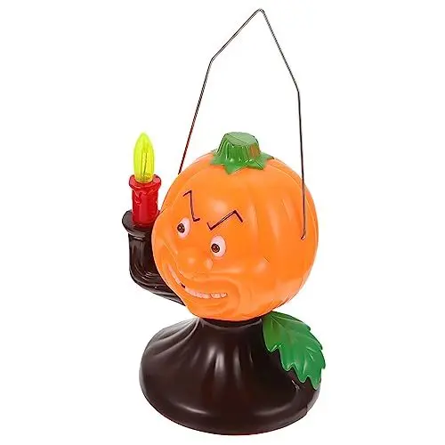Produktbild: Mikikit 1stück Halloween Kürbislaterne Tragbare Deko Für Drinnen Und Draußen Energieeffizient Für Partys Und Festliche Anlässe Orangefarbenes Design Ohne Batterie