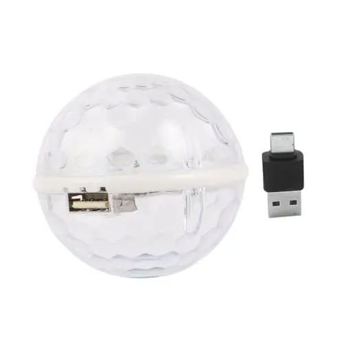 Produktbild: Mikikit Mini-kugellicht Mit Stroboskoplampe Usb Aufladbar Disco-partylicht Für Auto Zimmer Bühnenlicht Mit Musikrhythmus Geeignet Für Hochzeit Bar Club Party