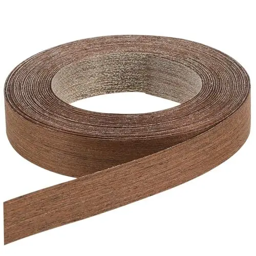 Produktbild: Mikikit 1 Rolle Kantenmöbel Aus Massivholz Kantenstreifen Furnierband Klebebänder Für Möbel Kanten Für Schrankreparaturen Holzfurnierleisten Flexible Furnierkante Kabinettstreifen Brown