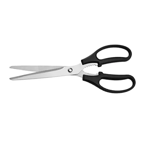 Produktbild: Mikikit 1 Stück Edelstahlschere zwiebelschneider verbandsschere barbecue skewers grill handschuh BBQ Zubehör grillkörbe Schalencracker mit Meeresfrüchten Grillschere Rostfreier Stahl Black