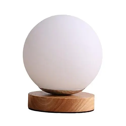 Produktbild: Mikikit 1stk Touch-tischlampe Runde Kugellampe Ball Nachtlicht Kabellose Schreibtischlampe Kinderzimmerdekoration Romantische Nachtlampe Süße Nachttischlampe Nordisch Glas Kontrollleuchten