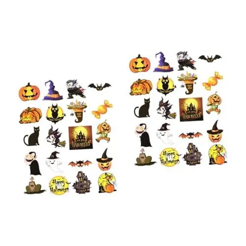 Produktbild: Mikikit 2 Sets Selbstklebende Halloween-aufkleber Mit Kürbis-motiven Für Laptop Auto Gepäck Telefon Gitarre Kinderspielzeug 100 Stück * 2