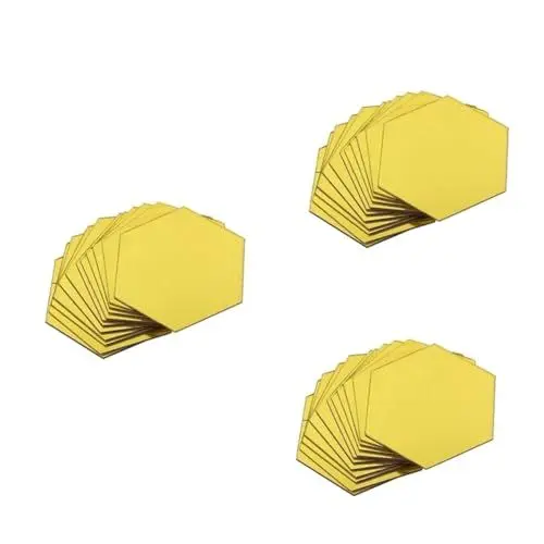 Produktbild: Mikikit 3sets Sechseckige Acryl Aufkleber Spiegel Spiegel Kunst Dekore Für Wohnzimmer Moderne 7 Stücke * 3