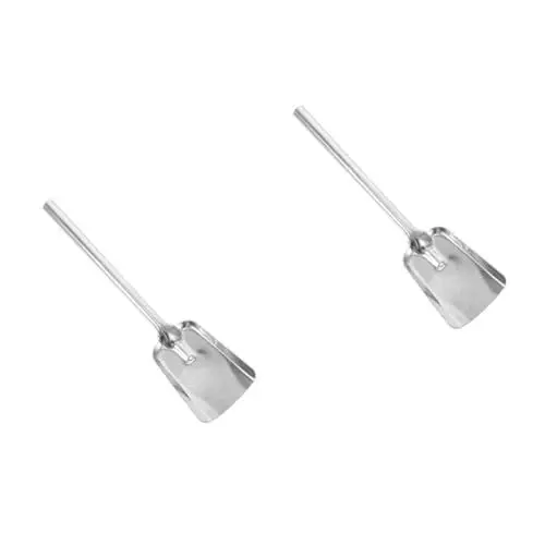 Produktbild: Mikikit 2St Kohle Schaufel Grillwerkzeug grillzubehör ofenzubehör kaminwerkzeug Grillasche Schaufel Kaminkohleschaufel Mini-Staubpfanne Grillkohleschaufel Lagerfeuerschaufel Eisen Silver