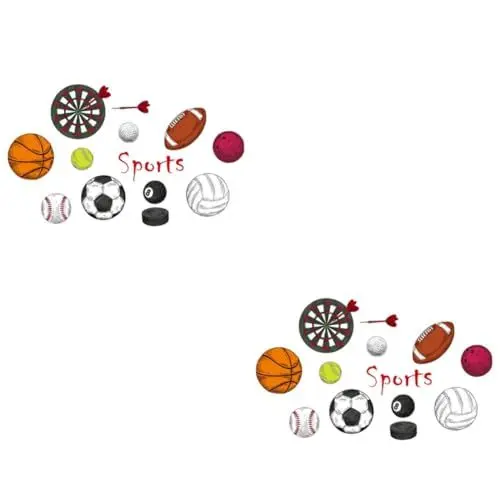 Produktbild: Mikikit 2 Stücke Sport Wandtattoos Kinder Fußball Wandaufkleber Abnehmbare Für Jungen Kinderzimmer Kunst Aufkleber