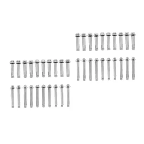Produktbild: Mikikit 2 Sätze Dehnschraube Spreizdübel Aus Metall Schraubenaustausch Schraubenerweiterung Bolzenschraube Befestigungsschrauben Bolzen Schwere Ausführung Silver Edelstahl 304 20 Stück * 2