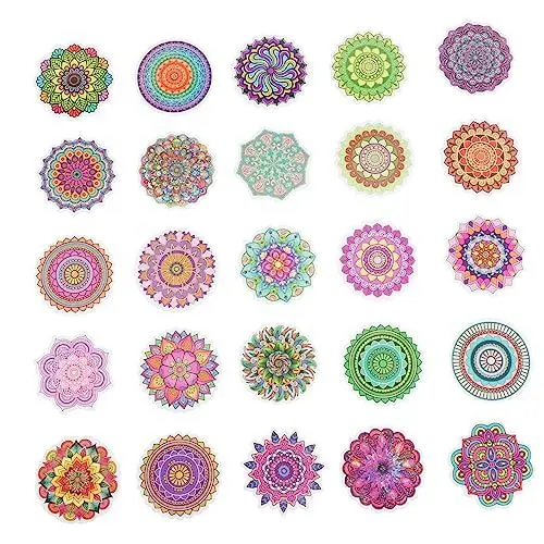 Produktbild: Mikikit Laptop Aufkleber Wasser Flasche Aufkleber 2 Pack Mandala Pvc Easy Peel Stick Notebook für