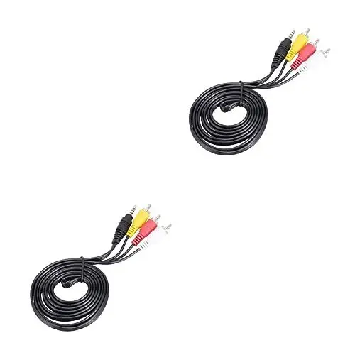 Produktbild: Mikikit 2 Stücke 3 Kosten 2-Pack 6 .5mm Stereo Zu 3 Av Kabel Für Camcorder Tv Av Receiver