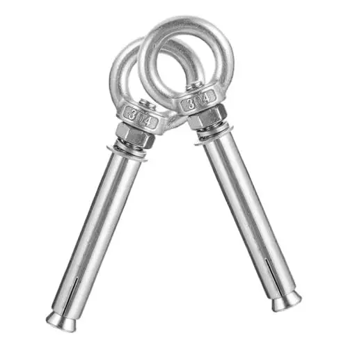 Produktbild: Mikikit 2st Dehnschraube Expansionsbetonwandanker, Ringschraubenschraube Dehnbolzen Ankerbolzen Spreizöse Zementschrauben Für Beton Wanddübel Betonanker Zementanker Rostfreier Stahl Silver
