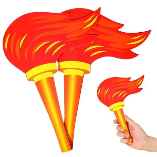 Produktbild: Mikikit 2st Simulationsbrenner Fackel Aus Pappe Falsche Feuerflamme Taschenlampe Für Die Außenbeleuchtung Fackeln Für Sportwettkämpfe Sportleistungsstütze Künstlich Säule Papierstau