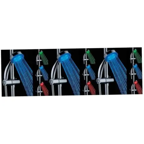 Produktbild: Mikikit 3St LED-Duschkopf mit Farbwechsel LED-Duschkopflicht kopflampe stirnlampe LED wasserhahn licht scheinen Düse Dusche