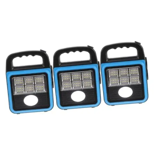 Produktbild: Mikikit 3St Solar scheinwerfer Kolben Werkstattlicht solar campinglampe solar campinglight Outdoor-Solar-Arbeitsleuchte Solarprojektionslampe Aufladen Arbeitslampe Laterne ABS-Kunststoff