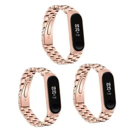 Produktbild: Mikikit 3 Stücke Uhrenarmband Uhrenarmband Roségold Uhrenarmband Ersatz Stilvolles Uhrenzubehör Armband 3/4 Passform