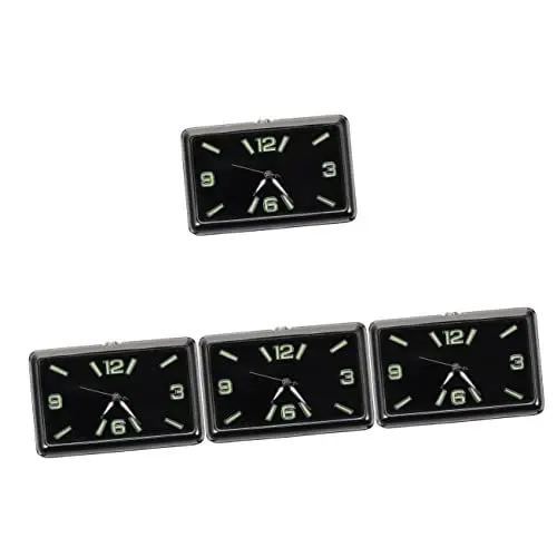Produktbild: Mikikit 4 Auto Uhr Winzige Uhr Solaruhr Auto Armaturenbrett Uhr WLAN-Uhr Drahtlose Autouhr Selbstklebendes Für Das Armaturenbrett Auto Digital Legierung Auto-Stick Anzahl