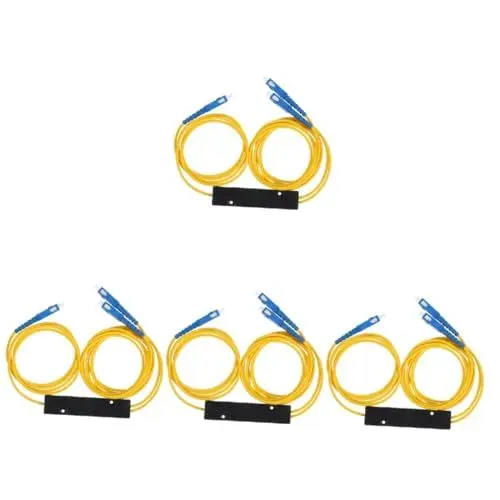 Produktbild: Mikikit 4 Stück Fasersplitter optischer Splitter optisches kabel für spielkonsole Lichtwellenleiter-Splitter Splitter Optischer TV-Splitter optisches Sicherungskabel Kupfer Yellow