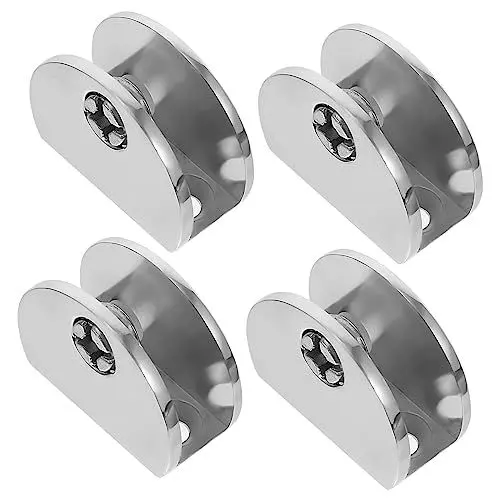 Produktbild: Mikikit Glasplatten-befestigungsklemme 4 Stück Aluminium-glashalterungen Für Schränke Glatt Angenehm Anzufassen