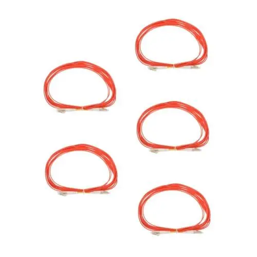 Produktbild: Mikikit 5st Faser-jumper Stromversorgungskabel Komponentenkabel Glasfaserkabel Lc-zu-lc-glasfaser-patchkabel Glasfaser-transceiver Lc-zu-lc-multimode-glasfaser-patchkabel Pvc Orange