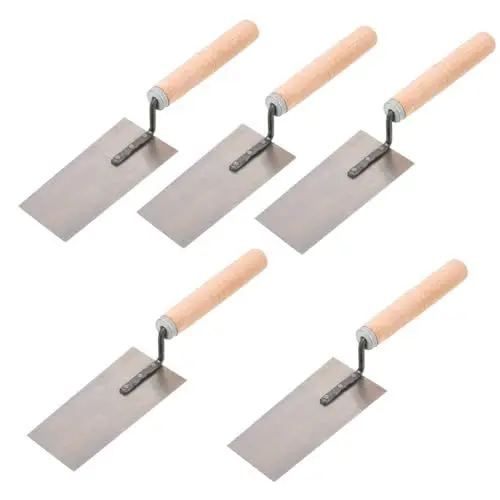 Produktbild: Mikikit 5st Gips Eckkelle Maurerkelle Fertigstellen Handwerkzeuge Für Mauerwerk Malen Flachkelle Für Mauerwerk Trockenbau Abschluss Ziegelkelle Putzkelle Zementkelle Stuck Rostfreier Stahl