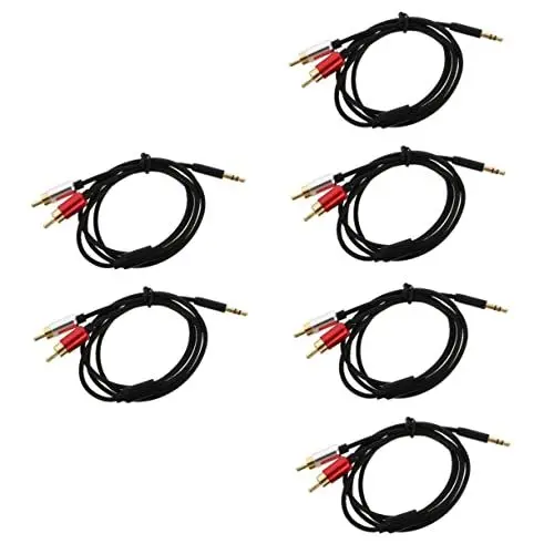 Produktbild: Mikikit 6 STK Audioleitung Stereo-Audio y Sprecher Weiß Doss-Lautsprecher Audiokabel Für Computer 3. 5 Mm Auf 2 Kabel Y-stecker 1 Kabel Männlich Auf 2 Weiblich Trompete Handy Plastik