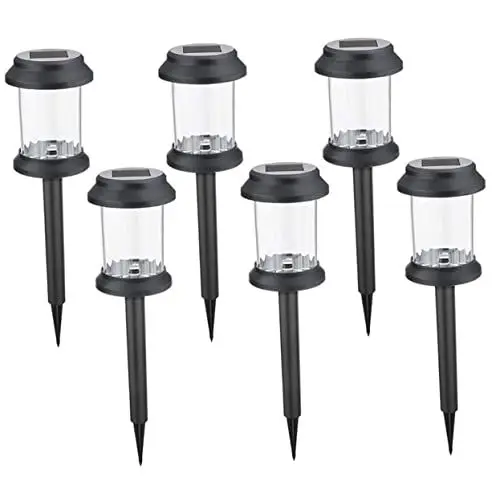 Produktbild: Mikikit 6st Solar-bodenlampe Straßen-led-licht Garten Fackel Licht Solarlicht Im Freien Led-dekor Garten Dekoratives Licht Unterirdisches Licht Bodeneinsatzlampe Rasen Plastik Taschenlampe