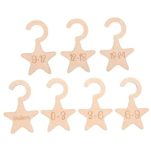 Produktbild: Mikikit 7stücke Kleiderschrankteiler Holz Kleidung Organisatoren Für Kleinkinder Monats-teiler Kleiderschrank-teiler Zum Sortieren Und Aufbewahren