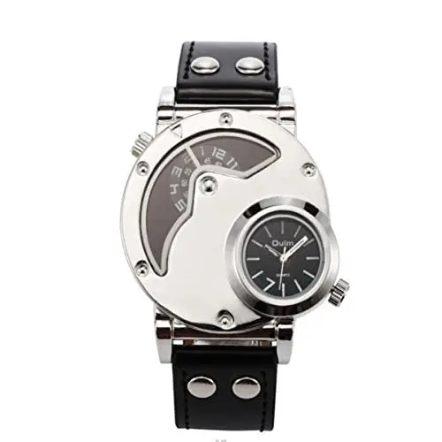 Produktbild: Mikikit 9591 Herrenuhren Dual Time Herrenuhr Quarzuhr Für Herren Mann Rostfreier Stahl Sportuhr