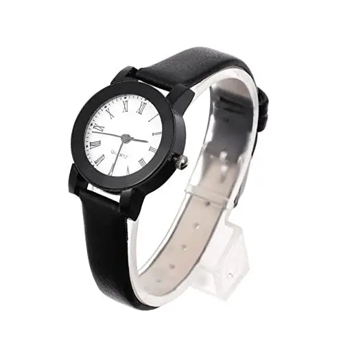 Produktbild: Mikikit Damen Quarzuhr Damen Casual Armbanduhr Uhr Band Schwarz Weiß Modische Dame Komfortables Design