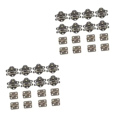 Produktbild: Mikikit 2 Sets Box-schmucketui-scharnier Retro-schnallen Holzmaterial Einfach Zu Montieren Für Boxen Und Schränke