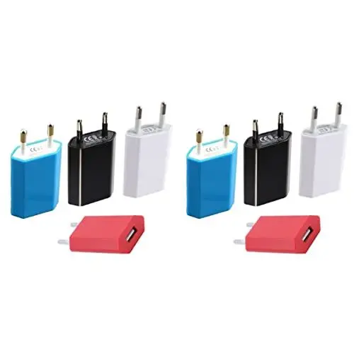 Produktbild: Mikikit Charger Handyladegerät 2 Stück Stecker Wandanschlüsse Schnelles Upgrade Universell Schwarz mit USB Und Tragbarem Ladeadapter USB-Adapter