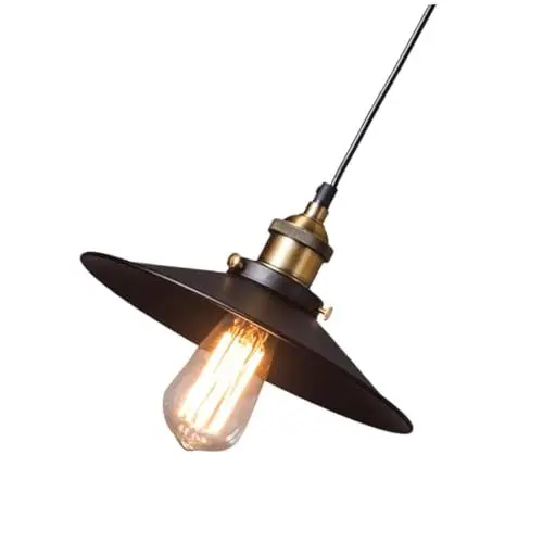 Produktbild: Mikikit Deckenlampe Im Vintage-stil Retro-industrie-pendelleuchte Metalldrahthalterung Eisenfarbschirm Geeignet Für Restaurant Bar Dachboden