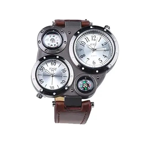 Produktbild: Mikikit Herrenuhren Männer Quarzuhr Wandern Quarzuhr Männer Quarz-sportarmbanduhr Outdoor-kompass-Thermometer-Uhr Multi-zifferblatt-Uhr Für Männer Anschauen Reisen Zu Fuß