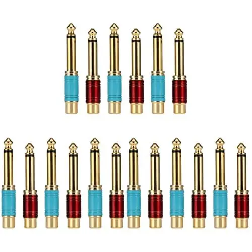 Produktbild: Mikikit Kabeladapter Stereo-Adapter 3 Stück auf 1/4 auf 1/4 1/4 Mono Stecker Mono TS Interconnect Audio 6 35 Mm Kabel Kabel Steckeradapter Anschlüsse
