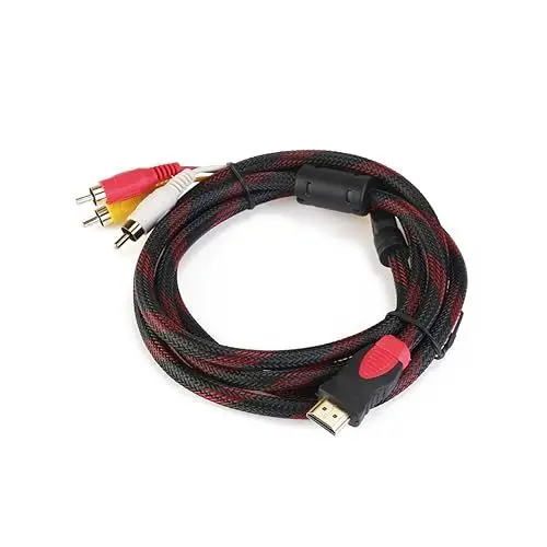 Produktbild: Mikikit Konvertierungskabel 1,5m für Hdtv 3-Audio Video Kabel 1080P Vergoldete Anschlüsse Verstärkte Abschirmung