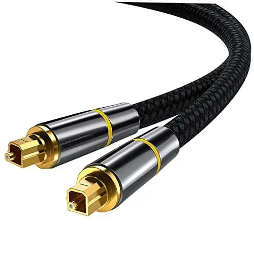 Produktbild: Mikikit Optisches Audiokabel 1 Meter Toslink Auf Toslink Digitales Glasfaser Kabel Für TV HiFi Systeme Und Heimkino Hochwertiges Ersatz Audiokabel Mit Robustem Steckerdesign